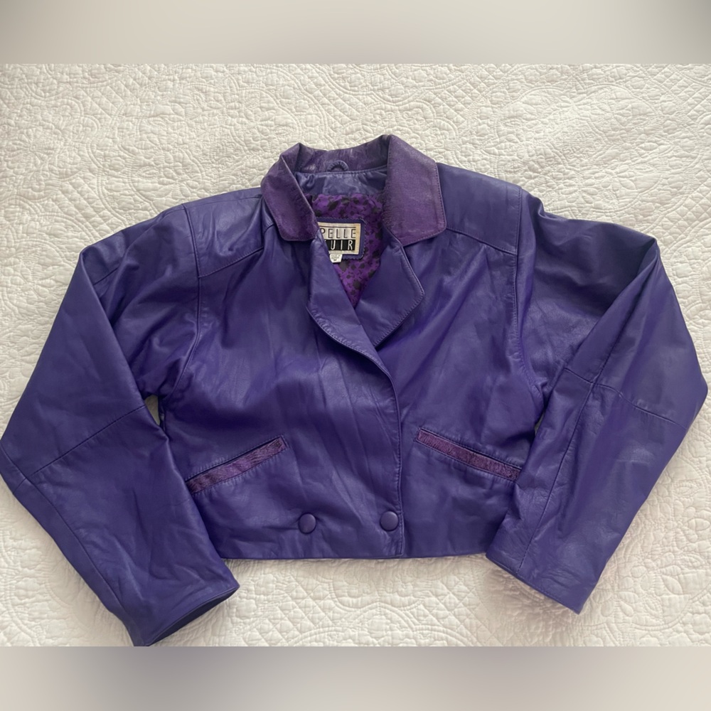 Purple Leather Jacket Vintage
